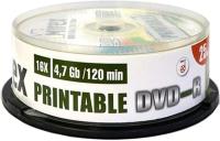 Матрица DVD+R 4.7Gb Mirex 16X Cake Box (25) Printable (UL130029A1M)